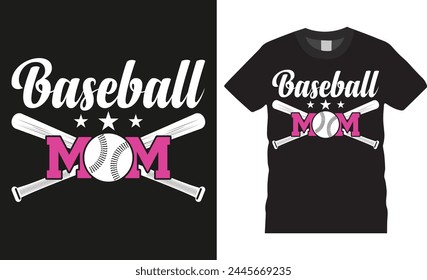 Baseball mom, Baseball typography vector t-shirt design. Baseball t-shirts design unique motivational quote .Baseball lover t-shirt design ready for print, apparel, banner pod, Illustration