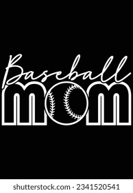 Baseball mom vector art design, eps file. design file for t-shirt. SVG, EPS cuttable design file