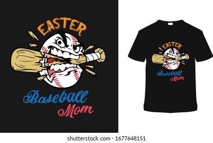 Baseball Mom Vintage T shirt Design - Easter, apparel, retro, template, emblems.