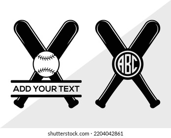 Baseball Monogram SVG Printable Vector Illustration svg
