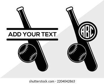 Baseball Monogram SVG Printable Vector Illustration svg