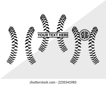 Baseball Monogram Vector Illustration Silhouette