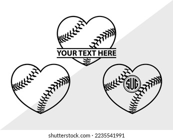 Baseball Monogram Vector Illustration Silhouette