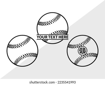 Baseball Monogram Vector Illustration Silhouette svg