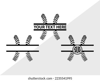 Baseball Monogram Vector Illustration Silhouette
