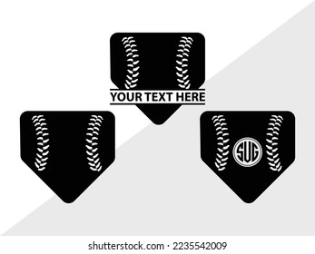 Baseball Monogram Vector Illustration Silhouette