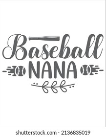 Baseball Nana Svg T Shirt Design svg