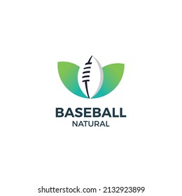 béisbol con el concepto de logotipo natural