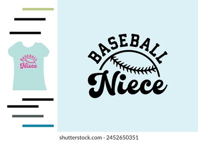 Baseball niece t shirt design 