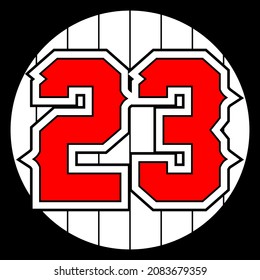 Baseball number 23 , vintage sport number