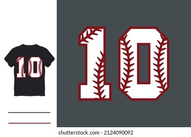 Baseball number t shirt design