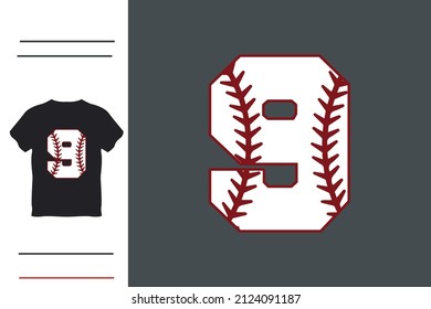 Baseball number t shirt design