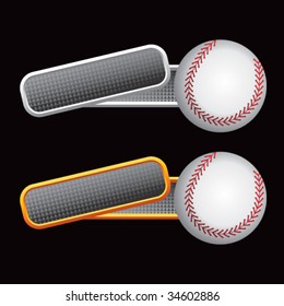 baseball on colored tilted banners