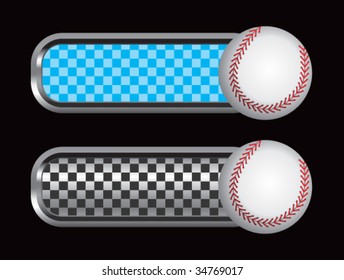 baseball on diamond checkered banners