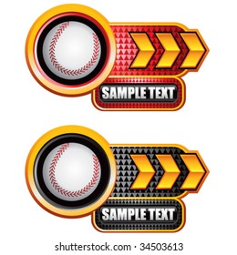 baseball on glossy arrow web button