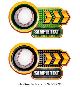 baseball on glossy arrow web button