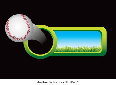 baseball on grass banner