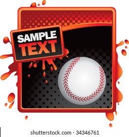 baseball on grunge style splat background