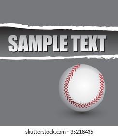 baseball on ripped colored paper