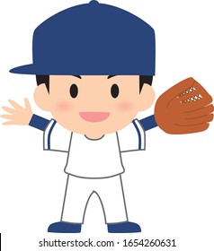 baseball outfielder cartoon vector illust
