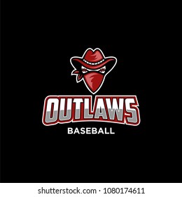 baseball and outlaws combine in logo or anything brand