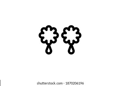 Baseball Outline Icon - Cheerleaders 