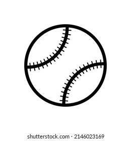 Baseball outline icon isolated on white background. Baseball silhouette vector illustration isolated on white background. Ideal for logo design element, sticker, car decals and any kind of decoration.
