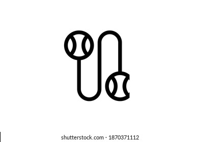 Baseball Outline Icon - Rope Ball
