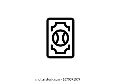 Baseball Outline Icon - Ticket