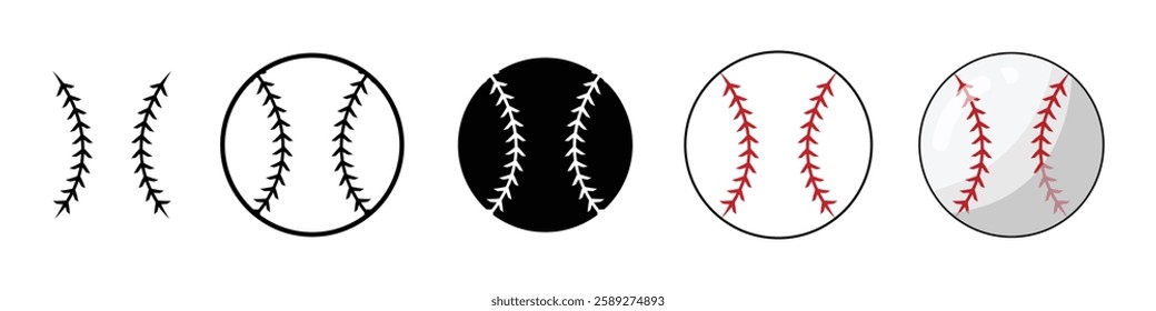 baseball outline silhouette, Various types of various baseball balls