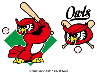 Baseball Owl Mascot