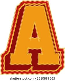 Baseball Patch Letter Alphabet Vector Element