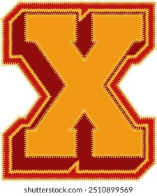 Baseball Patch Letter Alphabet Vector Element