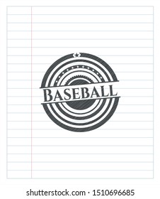 Baseball pencil emblem. Vector Illustration. Detailed.