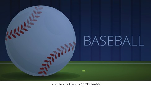Baseball pitch concept banner. Cartoon illustration of baseball pitch vector concept banner for web design