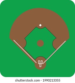 A baseball pitch (ground) - sports icon, play illustration, vector