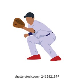 Baseball Pitcher Player Stylized Posed Vector