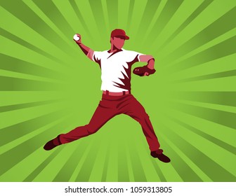 Baseball Pitcher Red