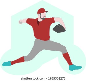 Baseball pitcher throwing a ball from the mound
