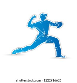 Baseball pitcher throws the ball