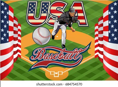 Baseball pitcher throws ball.