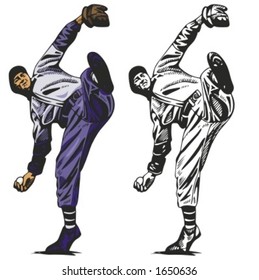 Baseball pitcher. Vector illustration