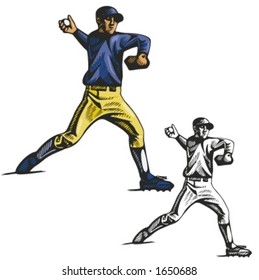 Baseball pitcher. Vector illustration