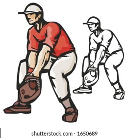 Baseball pitcher. Vector illustration