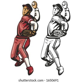 Baseball pitcher. Vector illustration