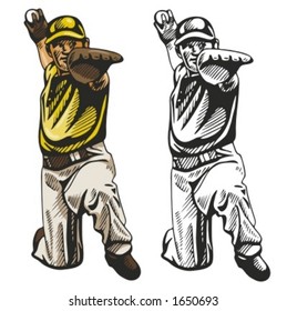 Baseball pitcher. Vector illustration