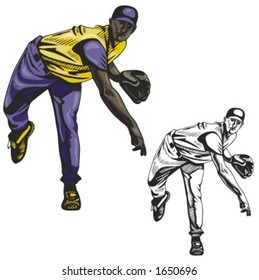 Baseball pitcher. Vector illustration