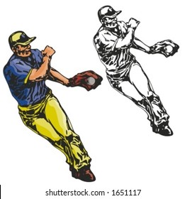 Baseball pitcher. Vector illustration