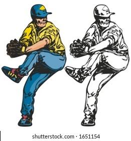 Baseball pitcher. Vector illustration