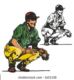 Baseball pitcher. Vector illustration